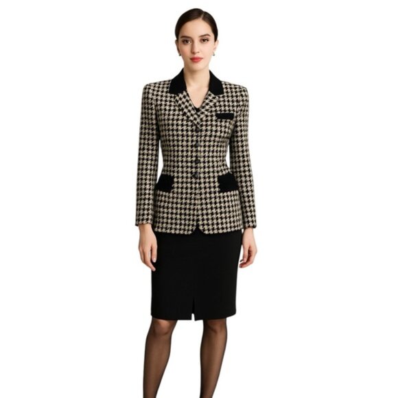Gruppo Americano Vintage Houndstooth Single Breasted Blazer - Picture 3 of 16